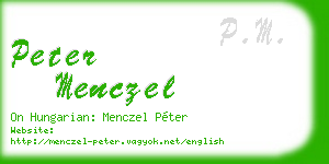 peter menczel business card