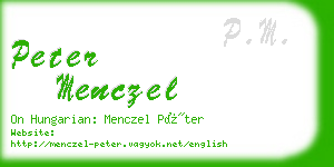 peter menczel business card